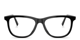Shop MIU MIU Vertical Logo Pillow Eyeglasses in Black online.