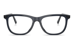 Shop MIU MIU Vertical Logo Pillow Eyeglasses in Transparent Blue online.