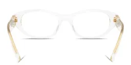 Shop MIU MIU Vertical Logo Irregular Eyeglasses in Trasparent online.