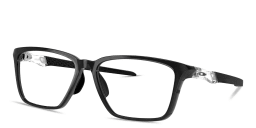 Shop Oakley Double Down Wide Square Eyeglasses in Black Ink online.