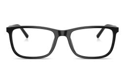 Shop Dolce & Gabbana Logo Print Rectangle Eyeglasses in Black online.