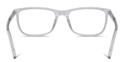 Shop Dolce & Gabbana Logo Print Rectangle Eyeglasses in Transparent Grey online.