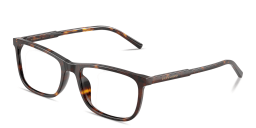 Shop Dolce & Gabbana Logo Print Rectangle Eyeglasses in Havana online.