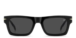 Shop DAVID BECKHAM Clip-On Rectangle Eyeglasses in Black online.