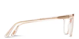 Shop TOM FORD T Logo Butterfly Eyeglasses in Transparent Pink online.