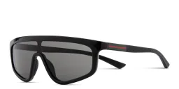 Shop GUCCI Web Unisex Wide Mask Sunglasses in Black online.