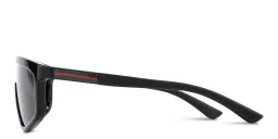 Shop GUCCI Web Unisex Wide Mask Sunglasses in Black online.