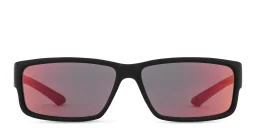 Shop SPIN ON8 Wide Rectangle Sunglasses in Matte Black online.