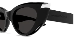 Shop Alexander McQueen Logo Signature Cat-Eye Sunglasses in Black online.
