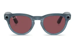 Shop Ray-Ban Meta Headliner Unisex Panthos Sunglasses in Shiny Jeans online.