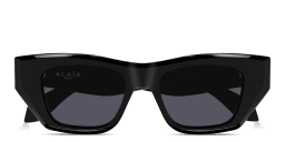 Shop ALAIA Logo Signature Cat-Eye Sunglasses in Black online.