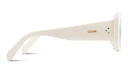 Shop CELINE CELINE 3 Dots Rectangular Sunglasses in White online.