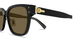 Shop Dunhill Rivets Rectangle Sunglasses in Black online.