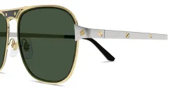Shop Cartier Santos de Cartier Rectangle Sunglasses in Gold Black online.