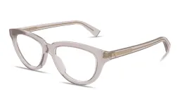 Shop BOTTEGA VENETA Triangle Stud Cat-Eye Eyeglasses in Transparent Taupe online.