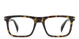 Shop DAVID BECKHAM Talisman Rectangle Eyeglasses in Havana online.