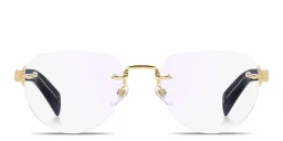 Shop DAVID BECKHAM Talisman Rimless Pilot Eyeglasses in Polished Gold online.