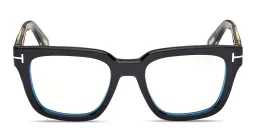 Shop TOM FORD T Logo Square Eyeglasses in Black online.