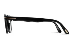 Shop TOM FORD T Emblem Rectangle Eyeglasses in Black online.