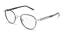 Shop SAINT LAURENT Logo Signature Unisex Panthos Eyeglasses in Ruthenium online.