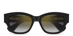 Shop Cartier Panthère de Cartier Rectangle Sunglasses in Black online.