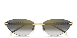 Shop Cartier Clash de Cartier Rimless Cat-Eye Sunglasses in Gold online.