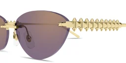 Shop Cartier Clash de Cartier Rimless Cat-Eye Sunglasses in Gold online.