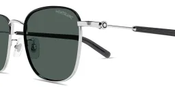 Shop MONTBLANC Snowcap Panthos Sunglasses in Silver online.