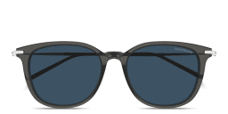 Shop MONTBLANC Meisterstück Square Sunglasses in Transparent Grey online.