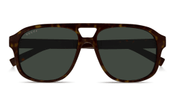 Shop GUCCI Web Aviator Sunglasses in Havana online.