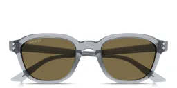 Shop GUCCI Gucci Rivets Square Sunglasses in Grey online.