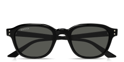 Shop GUCCI Gucci Rivets Square Sunglasses in Black online.