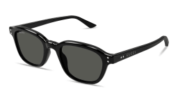 Shop GUCCI Gucci Rivets Square Sunglasses in Black online.