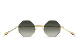 Shop GUCCI Engraved Logo Unisex Irregular Sunglasses in Gold online.