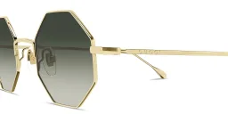 Shop GUCCI Engraved Logo Unisex Irregular Sunglasses in Gold online.