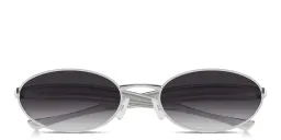 Shop BOTTEGA VENETA Sardine Unisex Oval Sunglasses in Silver online.