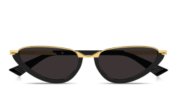 Shop BOTTEGA VENETA Ribbon Cat-Eye Sunglasses in Black online.