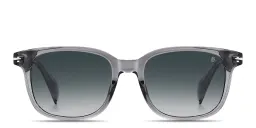 Shop DAVID BECKHAM Talisman Square Sunglasses in Transparent Grey online.