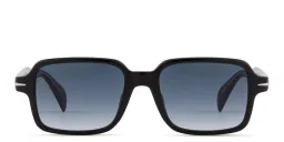 Shop DAVID BECKHAM Talisman Rectangle Sunglasses in Black online.