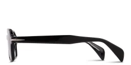 Shop DAVID BECKHAM Talisman Rectangle Sunglasses in Black online.