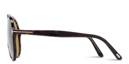 Shop TOM FORD Vladimir Wide Aviator Sunglasses in Havana online.