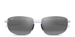 Shop Maui Jim Ho'okipa Unisex Rimless Rectangle Sunglasses in Crystal online.