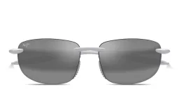 Shop Maui Jim Ho'okipa Ultra Unisex Rimless Rectangle Sunglasses in Silver online.