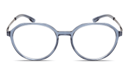 Shop ic! berlin Elis Unisex Panthos Eyeglasses in Transparent Light Blue online.