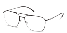 Shop ic! berlin Wes Unisex Wide Aviator Eyeglasses in Matte Black online.