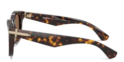 Shop BURBERRY Logo Bar Round Sunglasses in Havana online.