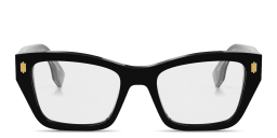 Shop FENDI Fendi Roma Square Eyeglasses in Black online.