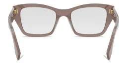 Shop FENDI Fendi Roma Square Eyeglasses in Transparent Brown online.