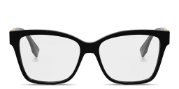 Shop FENDI FF Diamonds Wide Square Eyeglasses in Black online.