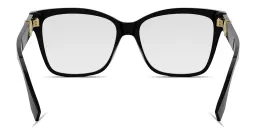 Shop FENDI FF Diamonds Wide Square Eyeglasses in Black online.